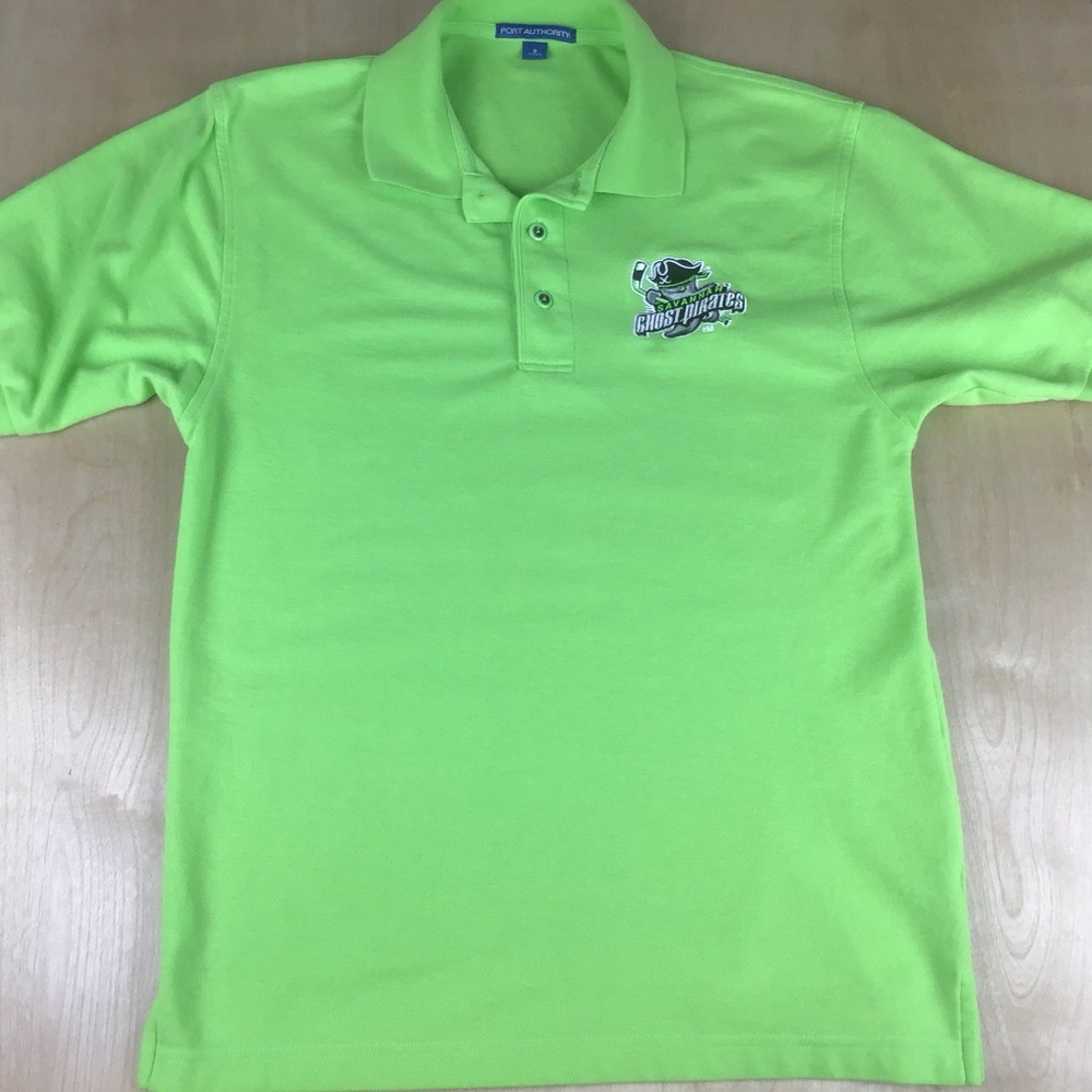 Savannah Ghost Pirates Mens Small Port Authority Polo Shirt ECHL Hockey Green